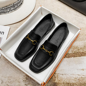 New fashion large size single shoes women's British style loafers small leather shoes women 988-53