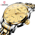 Chenxi Men's Diamond New Stainless Steel Calendar Waterproof Simple Business Fashion Luminous Quartz men casual Watch CX-8221