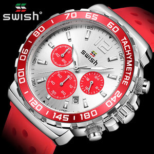 Swiss watch men's luminous sports men's watch breathable Silicone Tape quartz waterproof causal watch sw1610