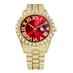 MISSFOX watch men's personality hip-hop water ghost Roman diamond-set quartz watch men 2643-3
