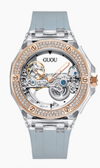 GUOU temperament fashion simple ladies watch waterproof female watch rhinestone silicone trendy mechanical women watch 8221