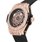PINTIME new fashion full diamond watch men's diamond men's quartz casual watch 8093