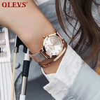 OLEVS Women's watch Fashion Rose Gold Love waterproof Quartz lady student women's casual  watch 5189