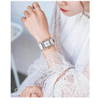 Fashion Guou 8214 Brand Leather Women's Girl Gift Watches Square Simple Casual Quartz Water Resistant Wristwatches