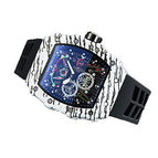 Watch for me Barrel-Shaped Quartz Watch Fashion Six-Pin Running Seconds Wood Grain Waterproof Men's Watch 9791F