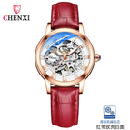 Chenxi Watch Ladies Casual Luminous Waterproof Automatic Skeleton Mechanical Watch CX-8831