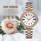Watch women Ling-shaped cut glass gypsophila female watch simple fashion gift rose gold diamond watch SL5801