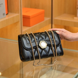 Lingge bag women's 2022 Korean version of the new simple embroidered small square bag casual chain shoulder messenger bag 9753
