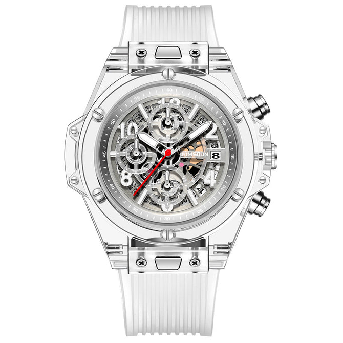 KIMSDUN transparent silicone multi-function watch female watch student waterproof couple watch K-1984B