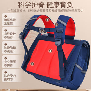 New large-capacity horizontal schoolbag primary school students breathable wear-resistant light-weight backpack