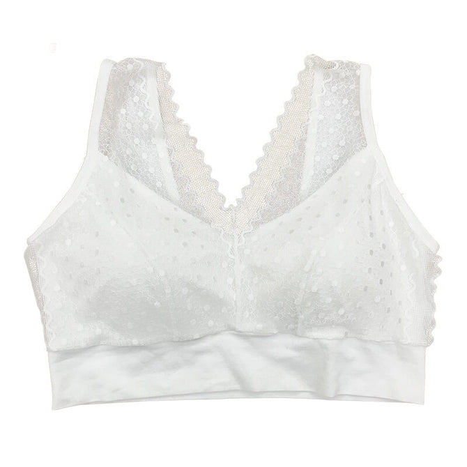 Plus size Beautiful back Bra women collection gathering top V-neck vest-style bra thin sports Bra 5790