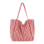 Korean retro art handbag simple small fresh striped canvas bag casual fashion large-capacity one-shoulder handbag SR1089TW