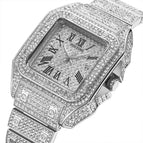 Men's watch full diamond watch steel band men's watch big dial quartz watch watches