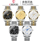 Chenxi Men's Diamond New Stainless Steel Calendar Waterproof Simple Business Fashion Luminous Quartz men casual Watch CX-8221