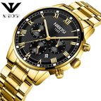 NIBOSI 2339 Luxury Luminous Men Watches Waterproof Stainless Steel Analogue Wrist Watch Chronograph Date Quartz Watch