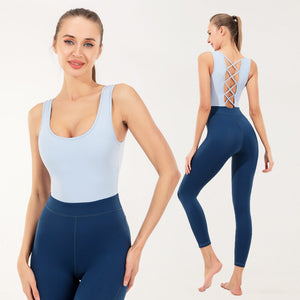 Yoga Jumpsuit One-Piece Women's Tights Backless Workout Clothes Ballet Dance Wear running fitness yoga sport clothing ENY256