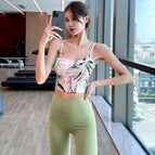 2023 NEW women Yoga vest sports beautiful back running fitness bra gather trainning dancing sports Top lady 915+183