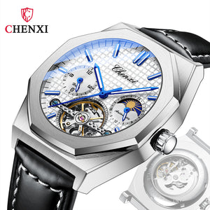 Chenxi new high-end flywheel sun moon star mechanical watch men's waterproof luminous mechanical watch CX-8814