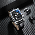 CHENXI's new multi-function sports watch men's leather rectangular waterproof luminous quartz men's casual watch CX-909