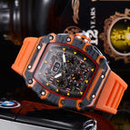 Watch for men Fashion Hollowed-out Barrel Quartz Watch Richard Six-Pin Walking Seconds Sports Casual Men's Watch 1035