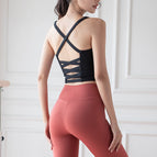 High Elastic Fitness Yoga Clothes Sports Bra with Chest Pad Vest Women's Slim-Fit Beauty Back Short Top Yoga Clothes Women A045