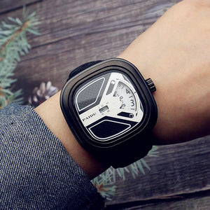 Punk Style Turntable Boys New Concept Watch Trendy Men's Fashion Watch All-Match Belt Quartz casual student's Watch