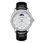 KIMSDUN brand retro carved sun moon and stars high-end men's waterproof mechanical watch K-2190A