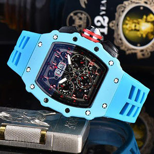 Men's watch New Hot Sale Richard Six-Pin Quartz Watch Barrel-Shaped Running Seconds Multi-Function Men's Watch 1035