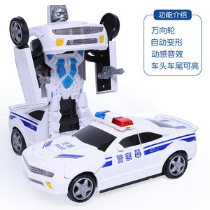 Electric universal deformation car deformation toy with light music automatic deformation car