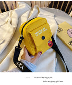 Sesame Street Small Bag Female Bag Mobile Phone Bag Ins Messenger Bag Wild Canvas Shoulder Bag Lady Bag