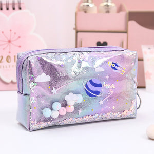 simple fashion laser cosmetic bag quicksand coin purse storage bag durable and waterproof portable bag
