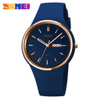 SKMEI casual simple ladies watch round scale double calendar watch elegant female student quartz watch