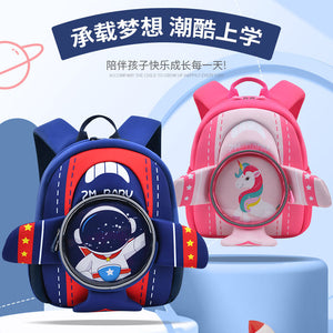 New kindergarten schoolbag girls boys cartoon cute 3D preschool schoolbag trend light children's shoulder Mini small Bag 605 schoolbag
