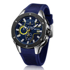 MEGIR 2053 Men's Sports Chronograph Quartz Watches Silicone Strap Luminous Waterproof Wristwatch Man Relogios