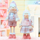 Christmas decoration creative pink Christmas dolls holiday window scene ornaments arrangement supplies Christmas gift 52101