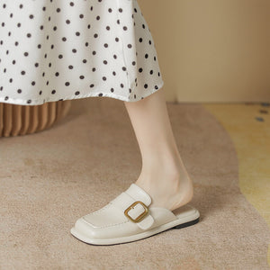 Slippers women's 2022 spring and summer new women's head buckle all-match sandals women's outer wear Muller shoes