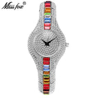 Diamond-encrusted colored diamonds fashion watch European-style high-end watch women's V196