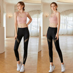 Women Yoga clothing thin slim bra lifting pants gym running dancing quick-drying yoga suits fashion two piece set 926+K603