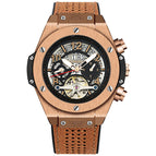 KIMSDUN lether Tourbillon Automatic Mechanical Watch Waterproof Luminous Business Men's casual Watch K-718D