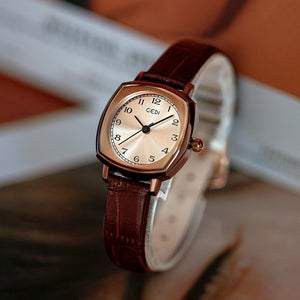 2022 new watch women's niche design student retro small square watch ladies belt watch simple 21020