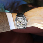 Kimsdun men's watch New Double Sided Hollow Fully Automatic Mechanical Retro Carved Luminous Men's Watch K-2192A