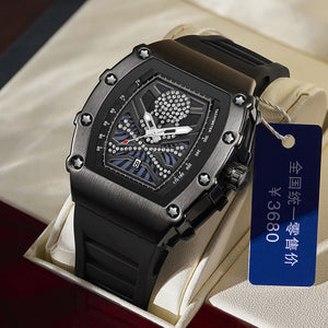 Kimsdun men's watch New Bucket Shaped Skull Face Frosted Shell Silicone Strap Fashion Quartz Watch K-2019B