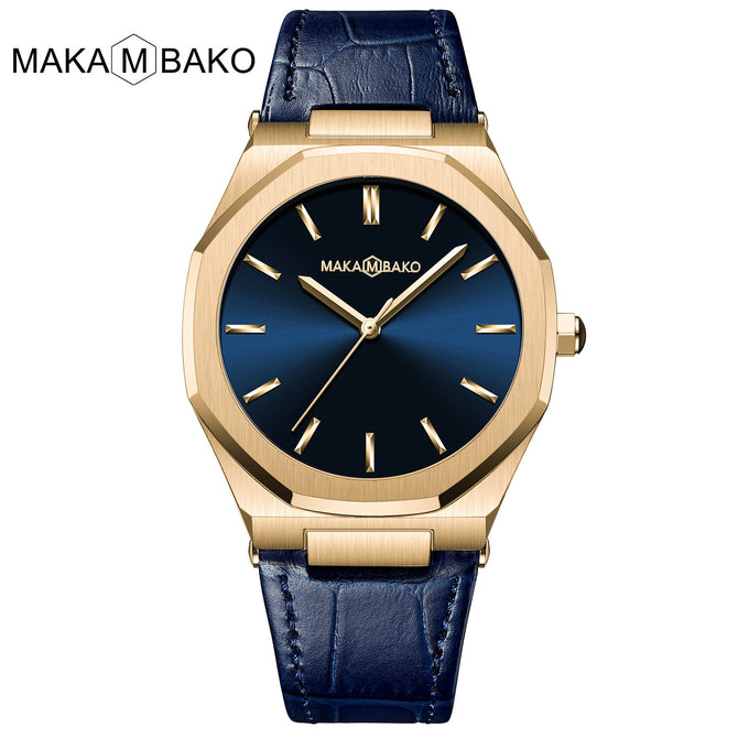 2022 new Japanese Movement Men's watch top leather strap leisure fashion trend waterproof watch m-5015p