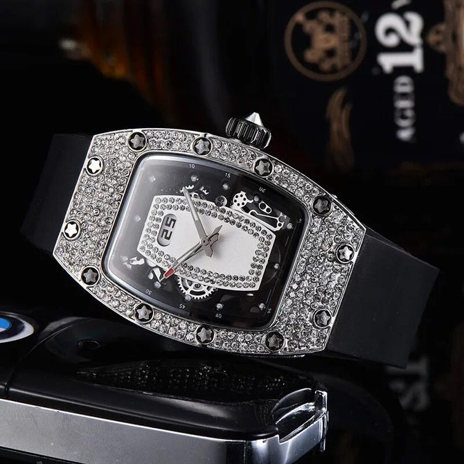 Women's watch Diamond-Encrusted Quartz Watch Barrel-Shaped Red Lip Series Fashion Watch in Stock 1615