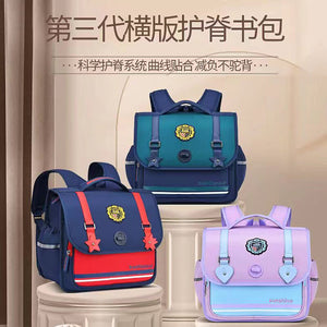 2023 New Horizontal Student Backpack British Style Primary School Students boy and girl School Bag Children's Bags