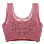 Plus Size Bra Seamless Vest Butterfly Beauty Back Bra Gathering No Steel Ring Underwear