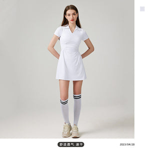 New Tennis Dress Lulu Fabric Dance Badminton Sports Pleated Skirt Golf sports Set for Women students 306