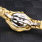 Missfox V320A watch fashion double calendar business full diamond quartz men's casual watch