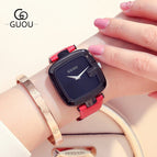 GUOU 8190 gun new square watch gun box fashion ladies watch temperament square watch leather watch women gifts gifts