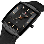 Reward Business Men's Watch Waterproof Calendar Men's Square Stainless Steel Mesh Strap Quartz Watch Second-class E-commerce Explosive RD62009M